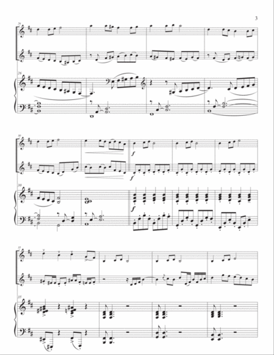 Moonlight Masquerade, for two violins and piano String Duet scores gallery preview page 4