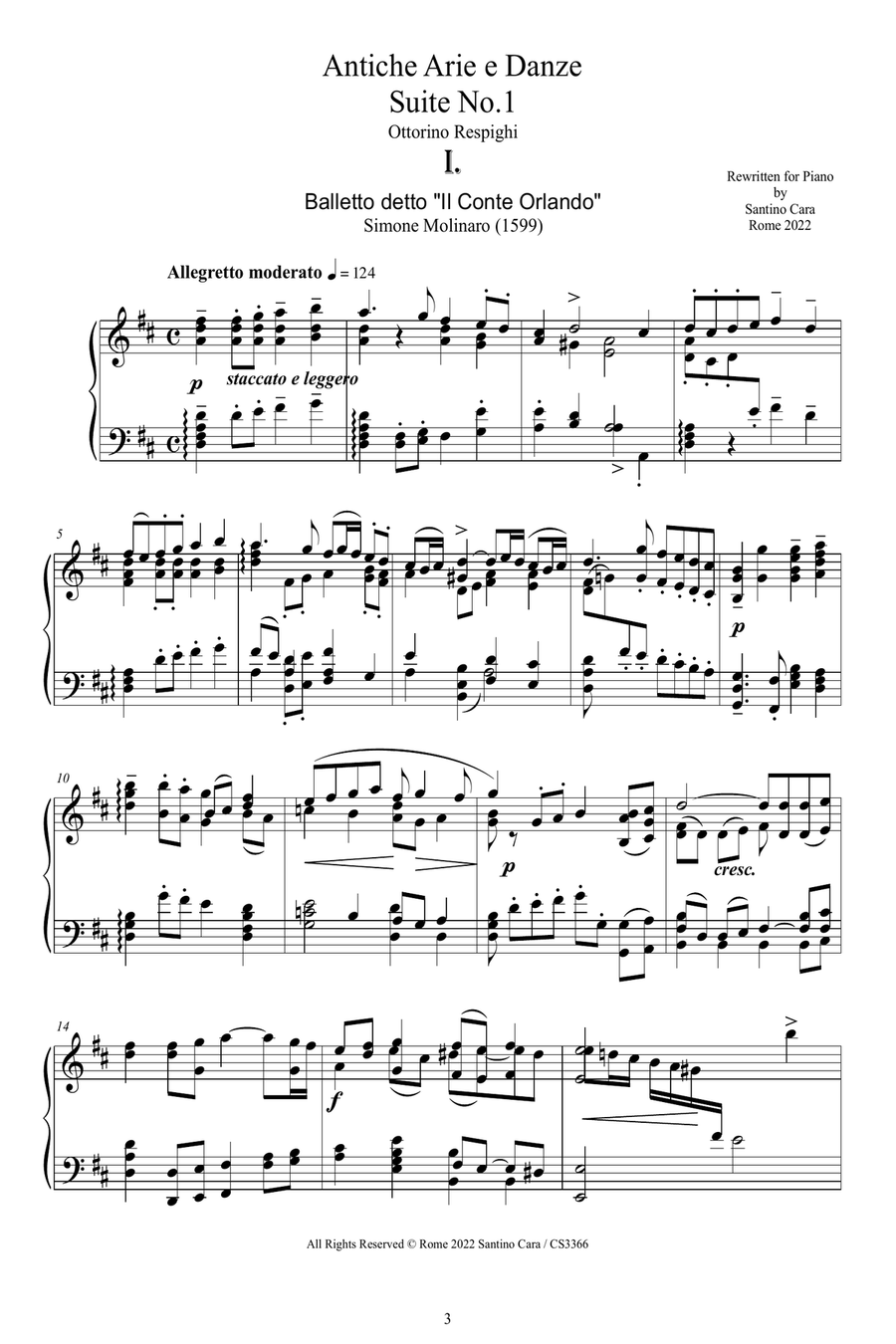 Respighi - Ancient Arias and Dances - 3 Piano Suites - Complete Scores Piano Solo scores gallery preview page 3
