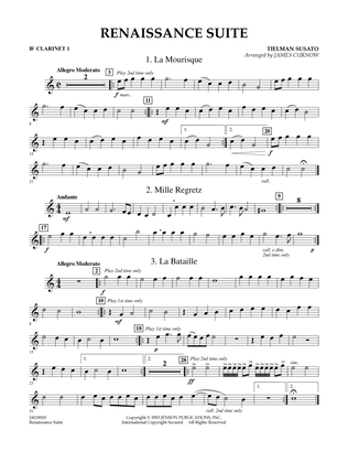 Renaissance Suite - Bb Clarinet 1