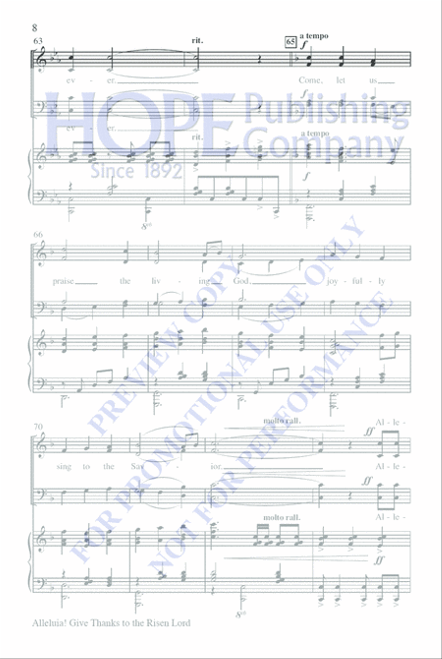 Alleluia! Give Thanks to the Risen Lord 4-Part scores gallery preview page 8