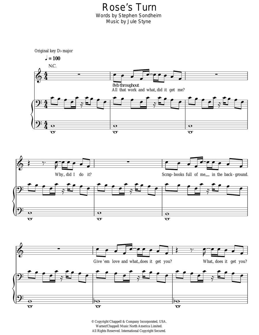 Rose's Turn Guitar scores gallery preview page 1