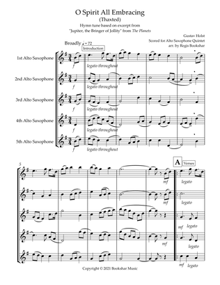 O Spirit All-Embracing (Thaxted) (Bb) (Alto Saxophone Quintet)