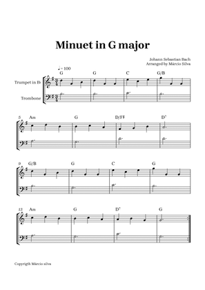 Book cover for Minuet in G Major - for trumpet Bb and Trombone