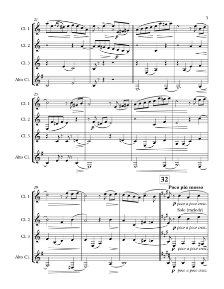 June:Barcarolle (Clarinet Quartet With Alto Clarinet) image number null
