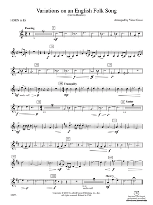 Variations on an English Folk Song: (wp) 1st Horn in E-flat
