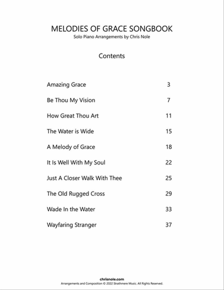 Melodies of Grace Songbook Piano Solo scores gallery preview page 2