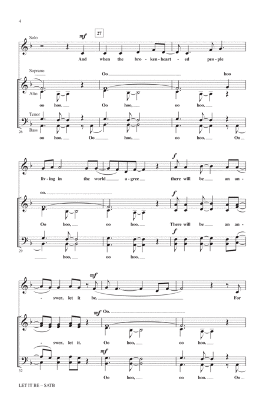 Let It Be (arr. Mark Brymer) 4-Part scores gallery preview page 3