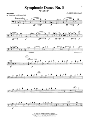 Book cover for Symphonic Dance No. 3 ("Fiesta"): WP 1st B-flat Trombone B.C.
