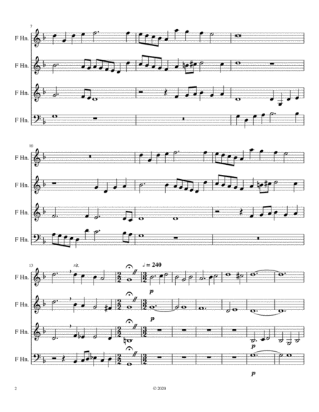 Gabrieli Canzona Per Sonare No. 1 La Spiritata for Horn Quartet image number null
