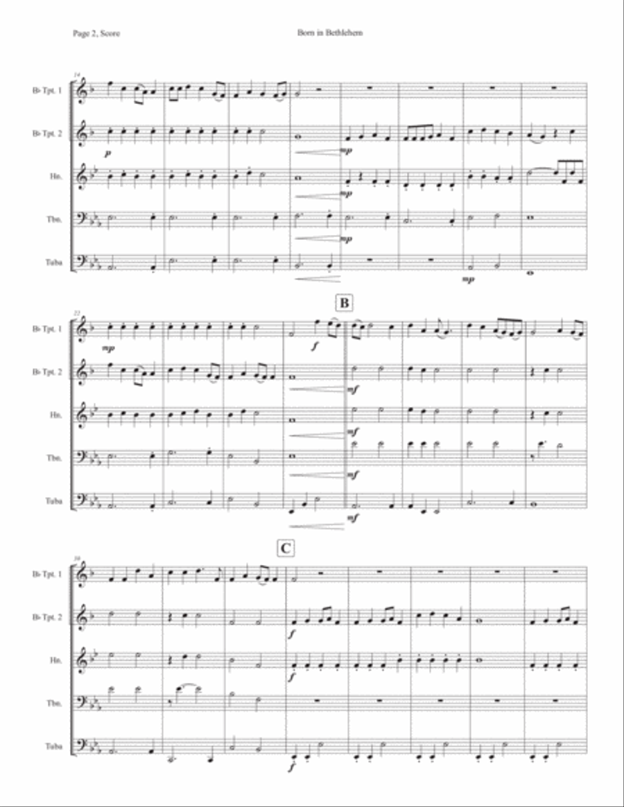 Born In Bethlehem Horn scores gallery preview page 2