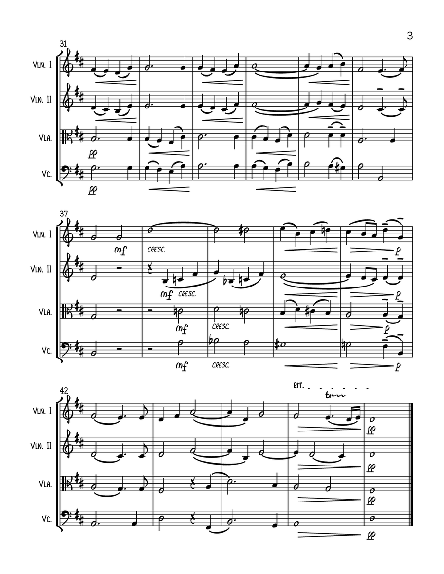 Ave Verum Corpus by Mozart - String Quartet String Quartet scores gallery preview page 3