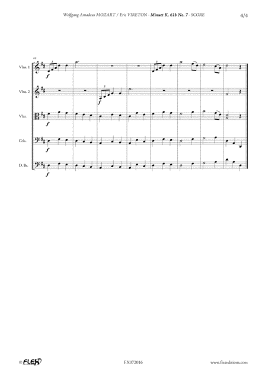 Minuet K. 61b No. 7 Orchestra scores gallery preview page 5