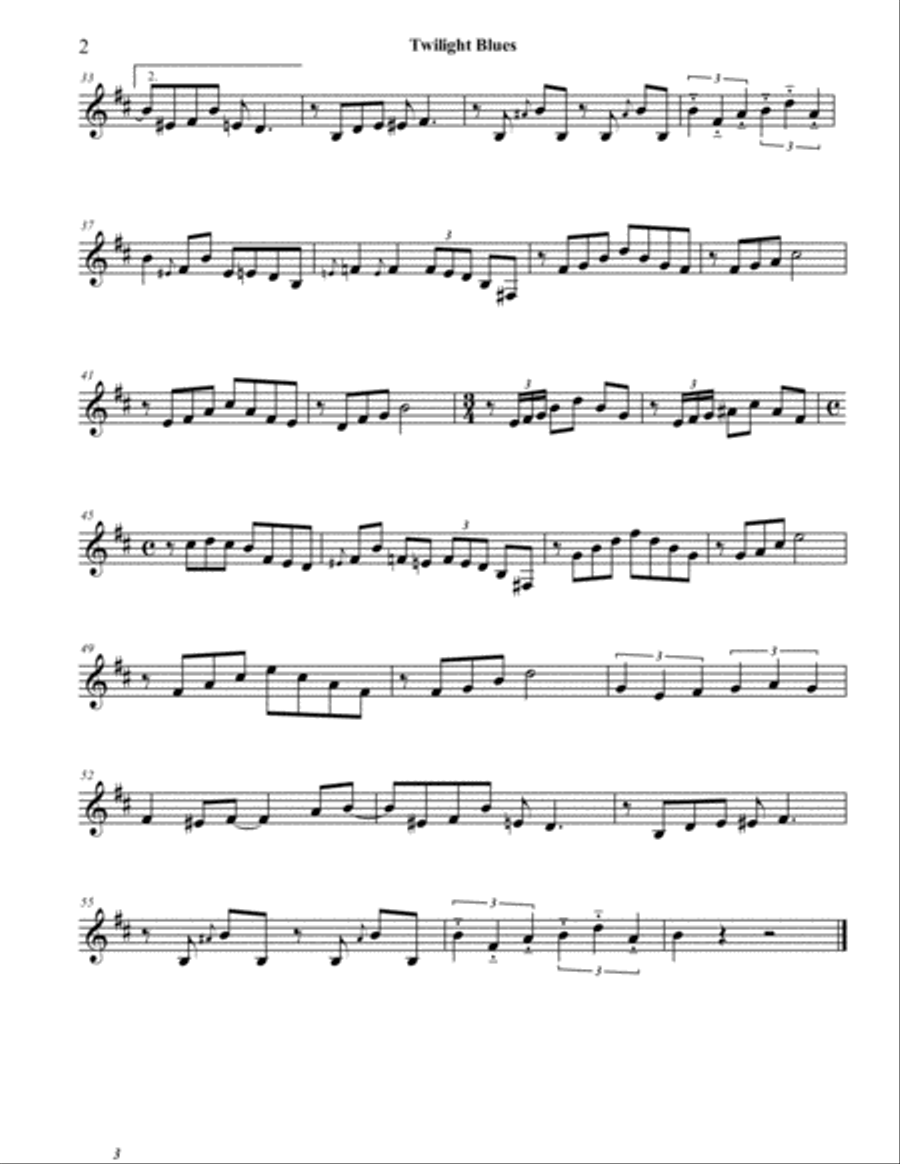 Twilight Blues - B Flat Clarinet and Piano Jazz Ensemble scores gallery preview page 4