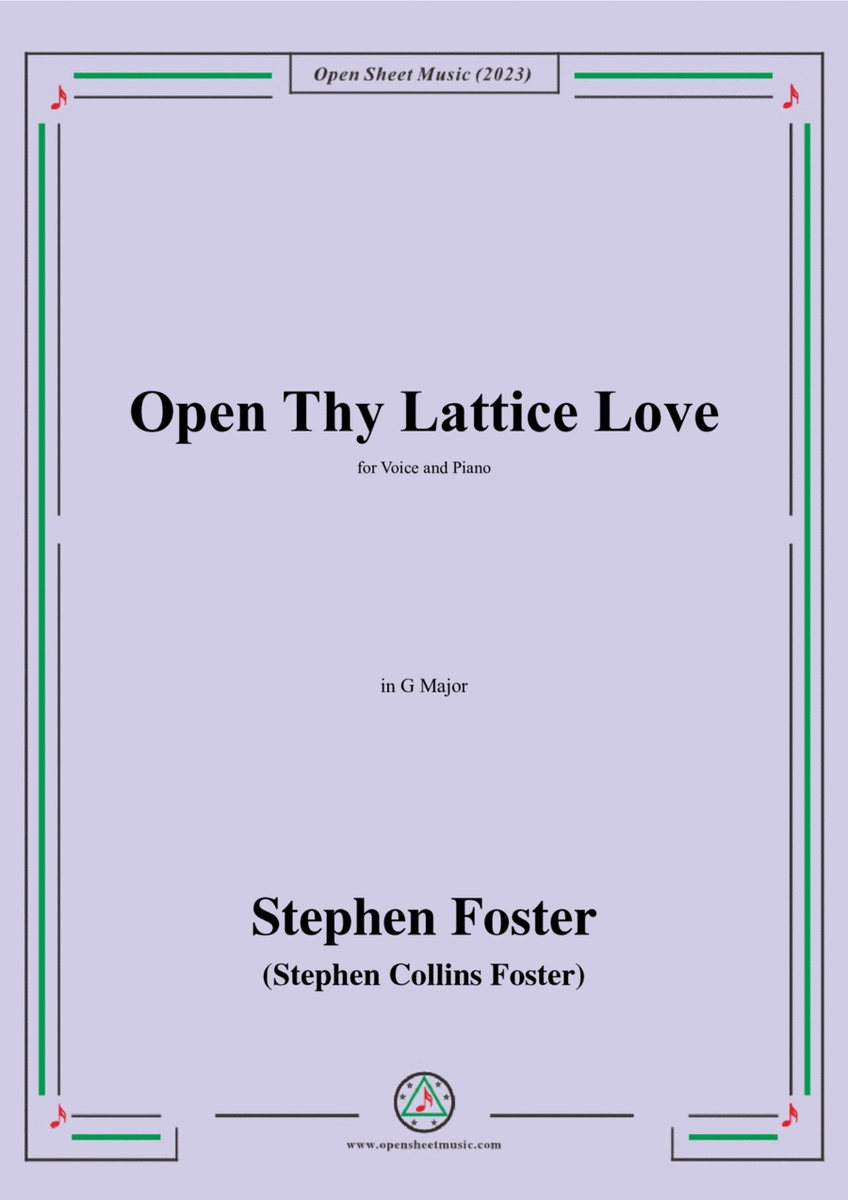 S. Foster-Open Thy Lattice Love,in G Major