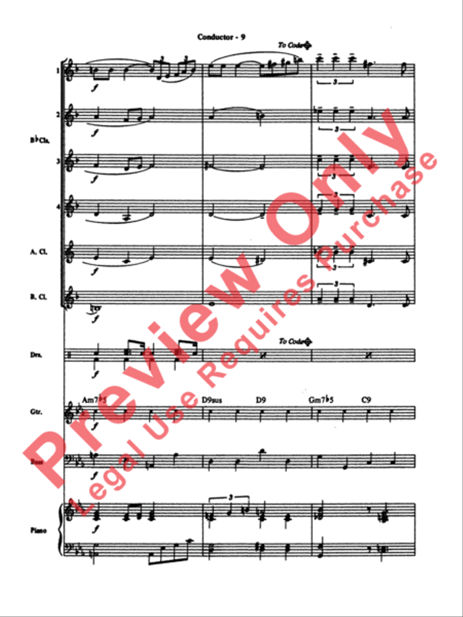 Moonlight Serenade Clarinet Choir scores gallery preview page 10