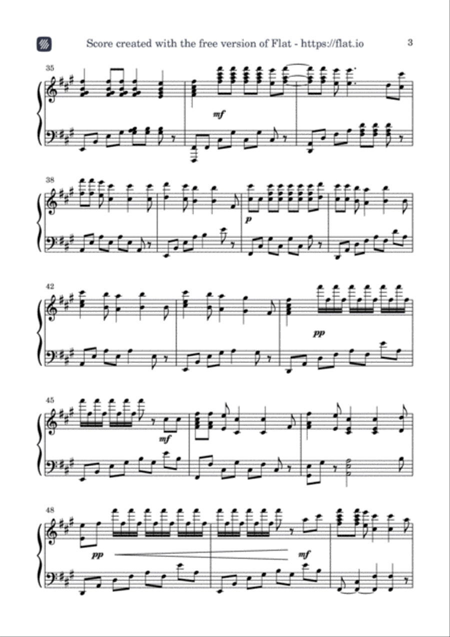 Numb Piano Solo scores gallery preview page 3