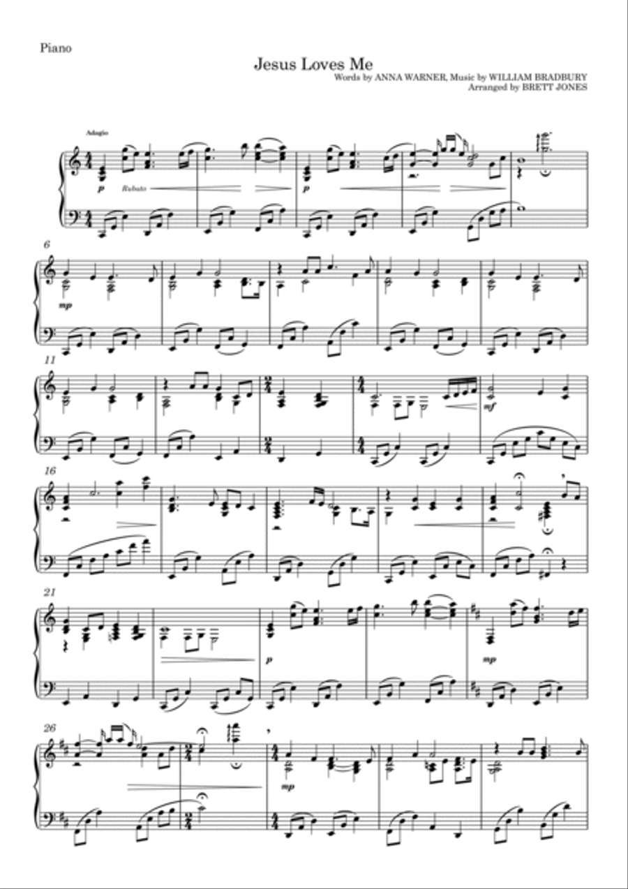 Jesus Loves Me Piano Solo scores gallery preview page 2