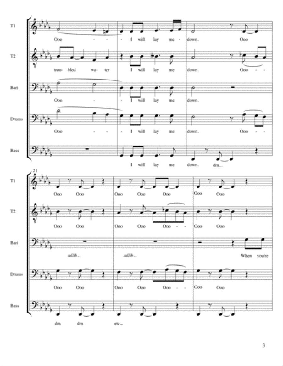 Bridge Over Troubled Water 4-Part scores gallery preview page 3