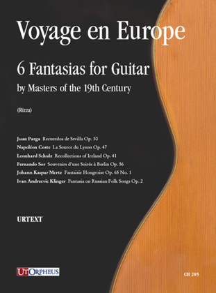Book cover for Voyage en Europe. 6 Fantasias for Guitar by Masters of the 19th Century