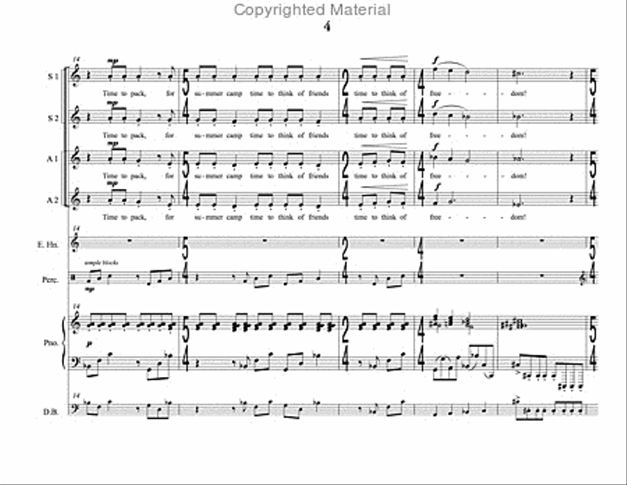 Song of Summer (choral score) SSAA scores gallery preview page 5