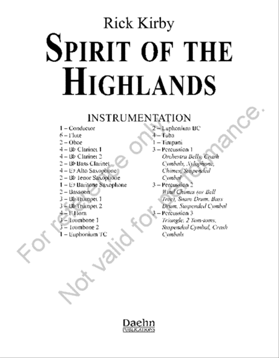 Spirit of the Highlands Concert Band scores gallery preview page 2