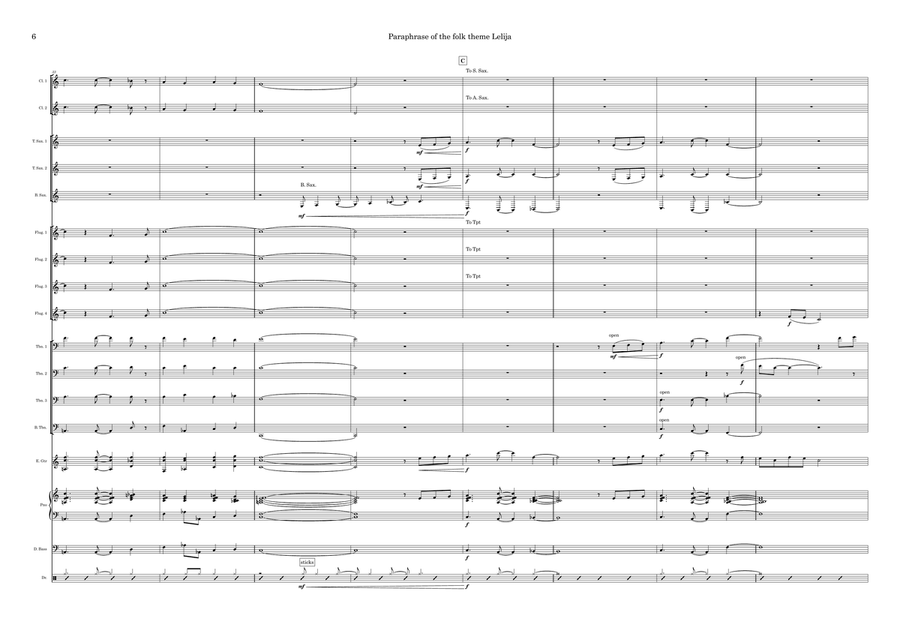 Paraphrase of the folk theme Lelija Jazz Ensemble scores gallery preview page 6