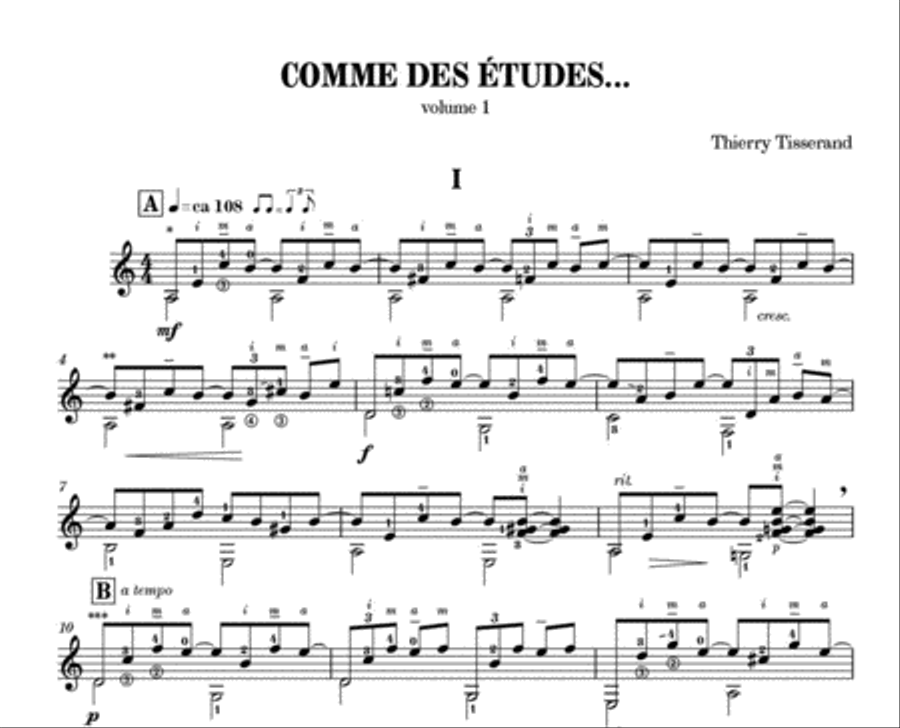 Comme des études..., vol. 1 Classical Guitar scores gallery preview page 2