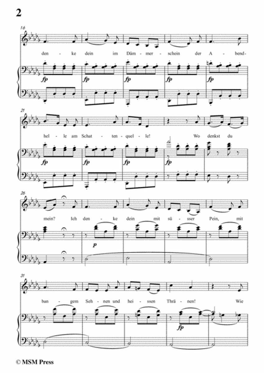 Schubert-Andenken,in D flat Majo,for Voice&Piano image number null