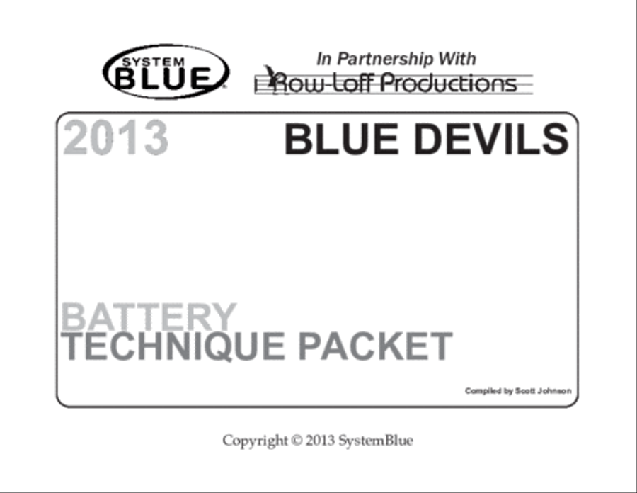 Blue Devils Battery Audition Pak - Complete Set Percussion scores gallery preview page 2