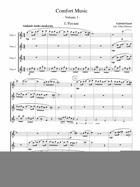 Comfort Music, Vol. 1 for Flute Quartet