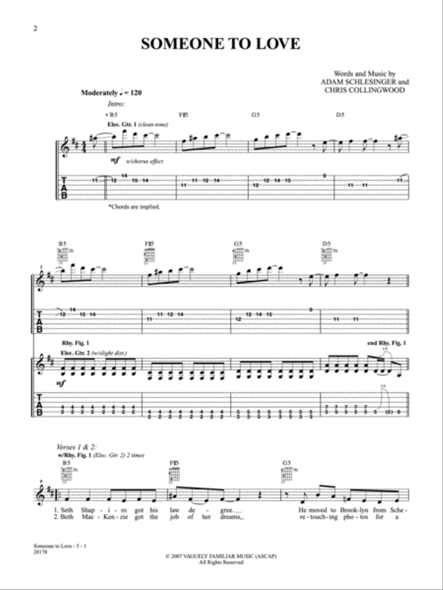 Someone To Love Guitar Tablature scores gallery preview page 1