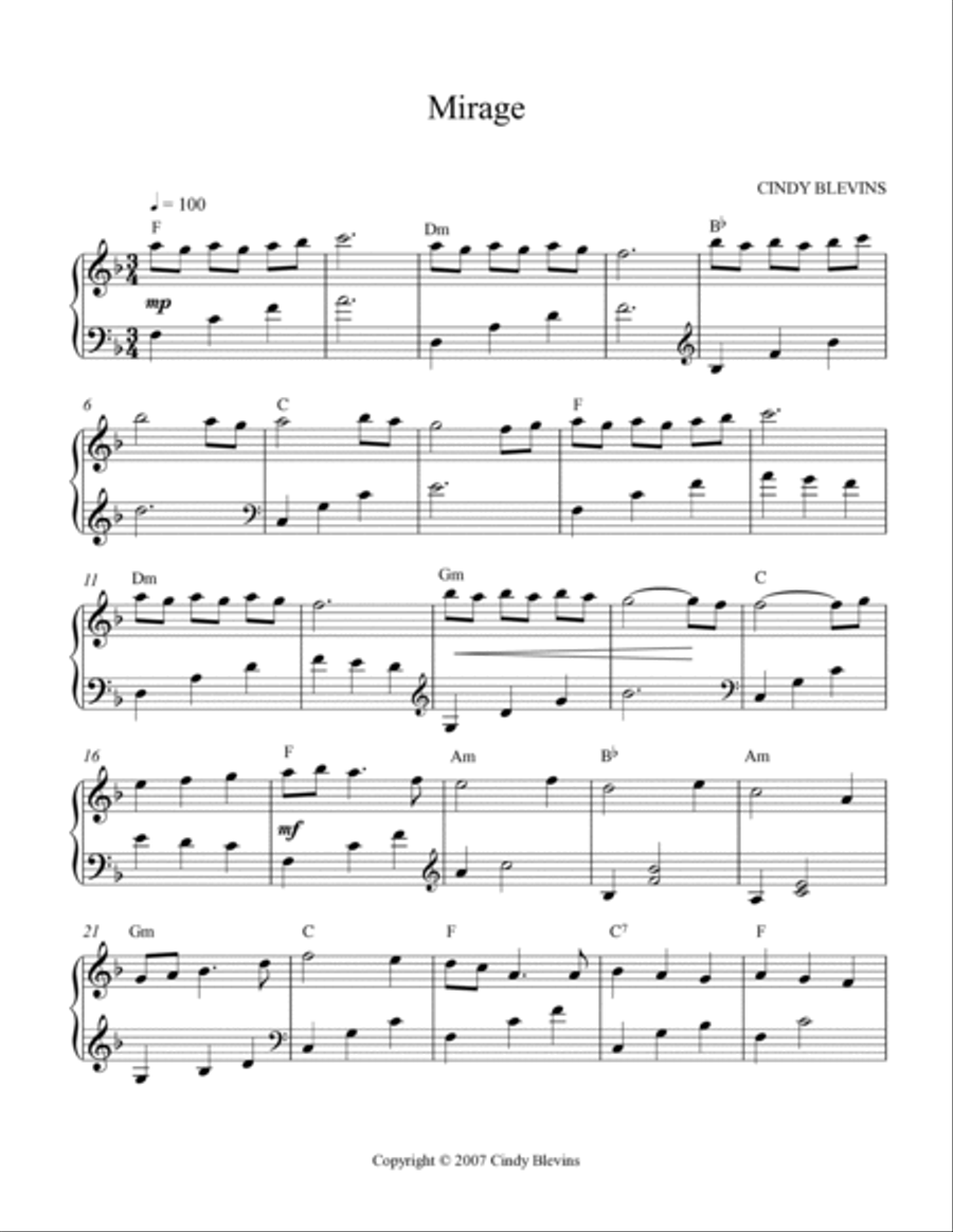 Mirage, original solo for Lap Harp Lap Harp scores gallery preview page 2