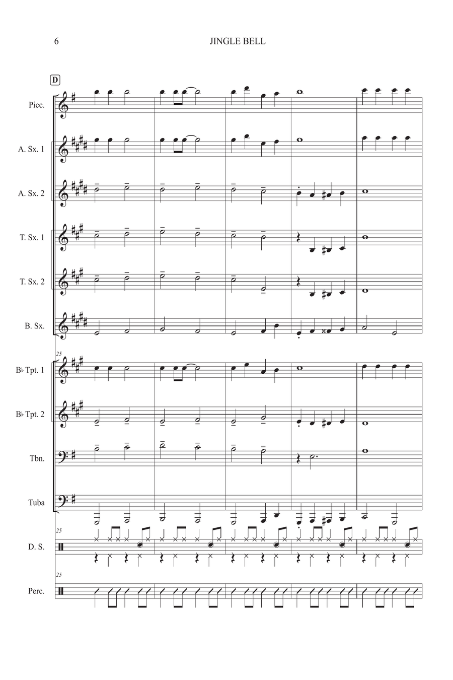 Jingle Bells For Jazz Band Jazz Ensemble scores gallery preview page 6