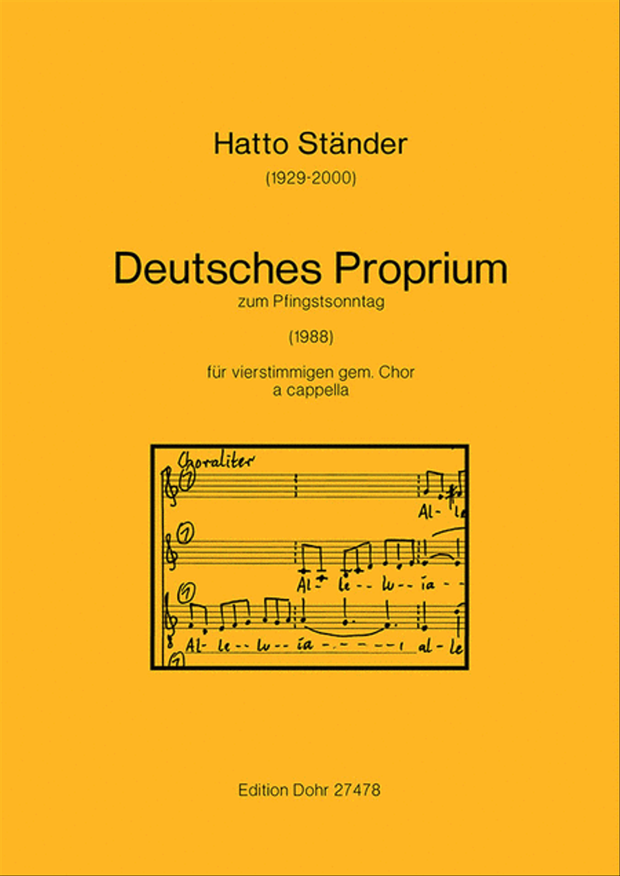 Deutsches Proprium zum Pfingstsonntag für vierstimmigen gem. Chor a cappella (1988) Deutsches Proprium zum Pfingstsonntag für vierstimmigen gem. Chor a cappella (1988) 4-Part scores gallery preview page 1