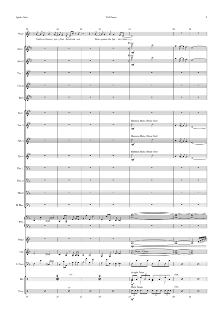 Theme From Spider Man Theme From Spider Man Jazz Ensemble scores gallery preview page 3