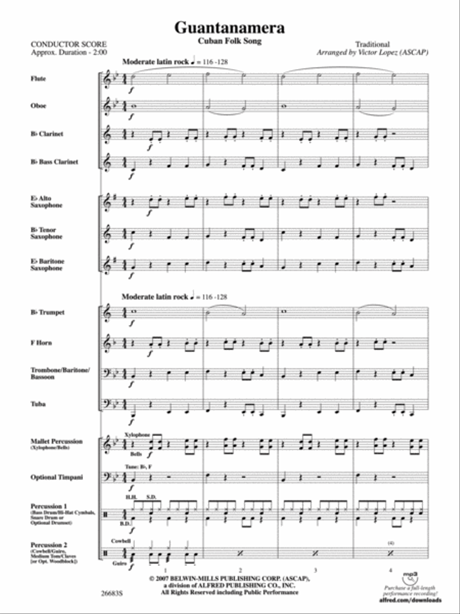 Guantanamera Concert Band scores gallery preview page 2