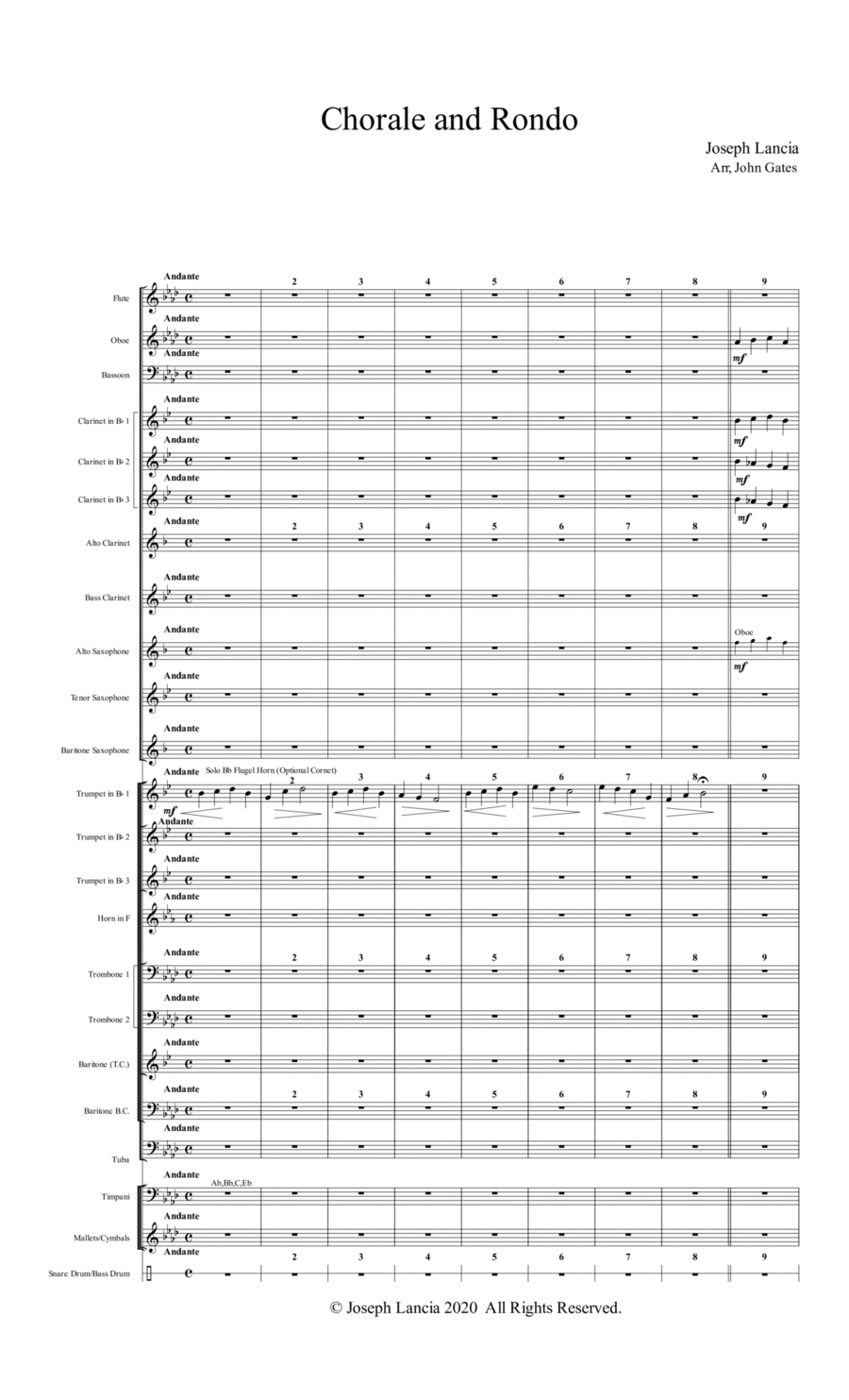 Chorale and Rondo Concert Band scores gallery preview page 1