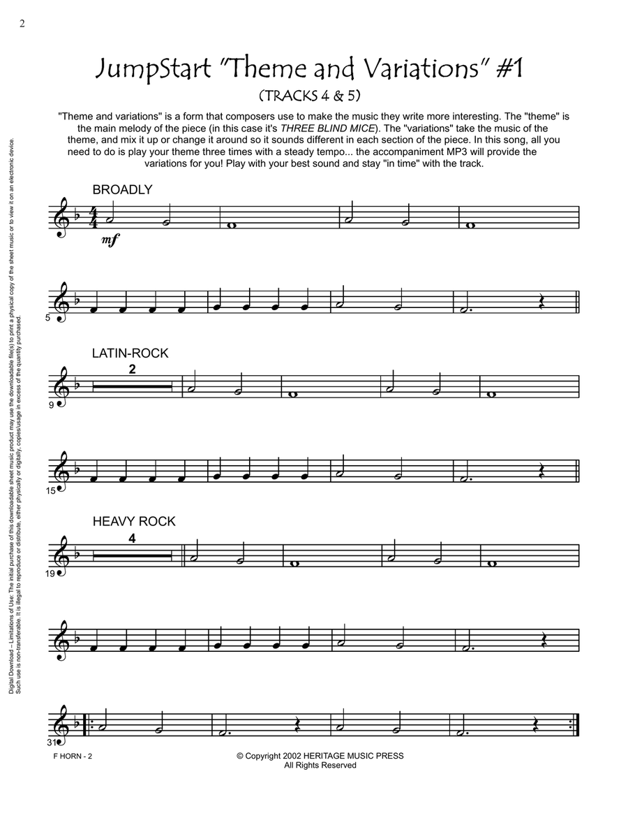 JumpStart - F Horn (Digital Download) Horn scores gallery preview page 2