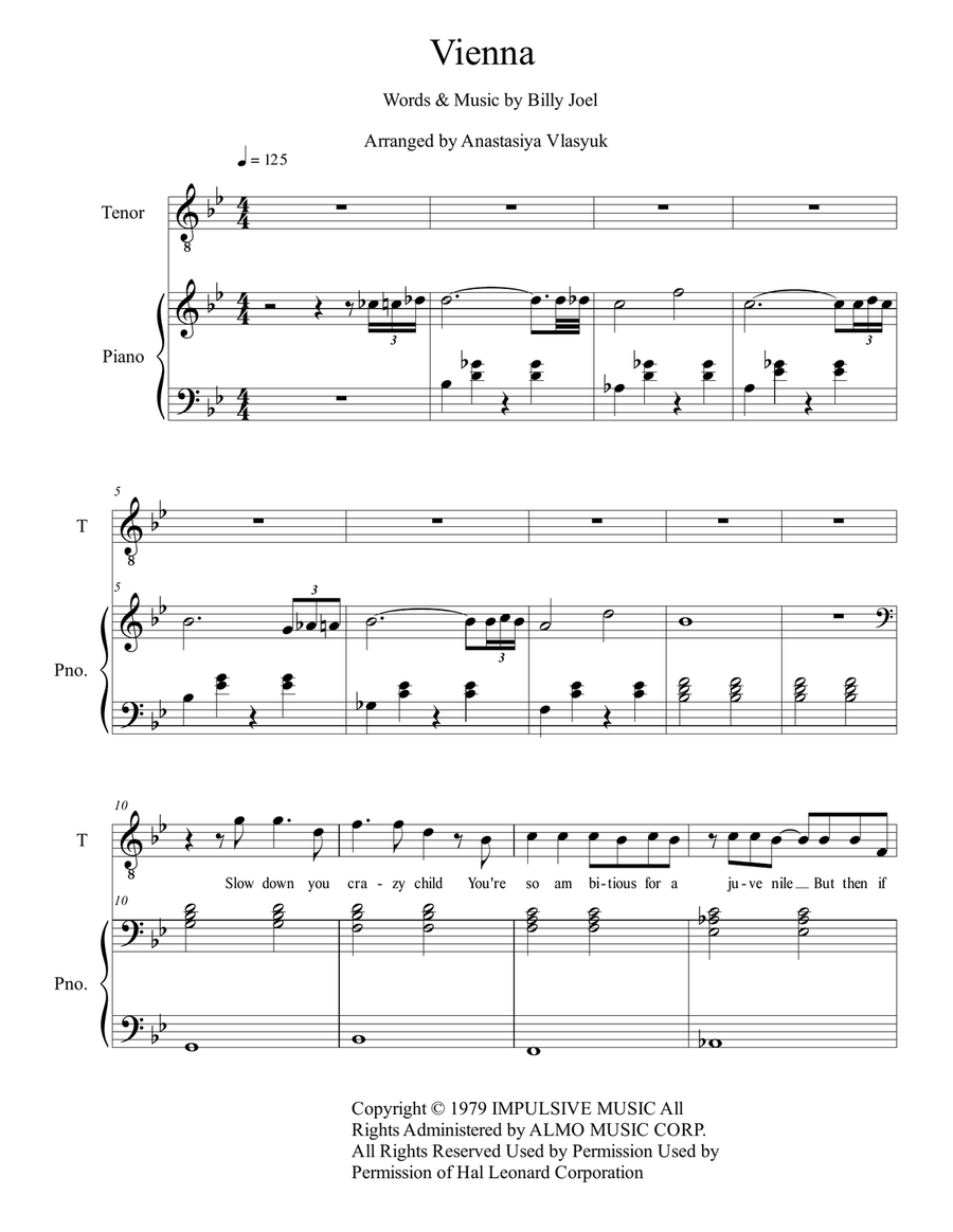 Vienna Piano, Vocal scores gallery preview page 1