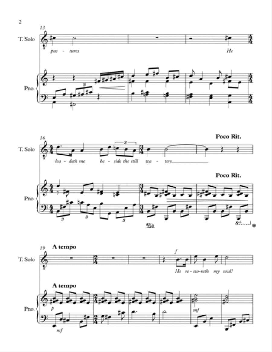 Psalm 23 Tenor Voice scores gallery preview page 2