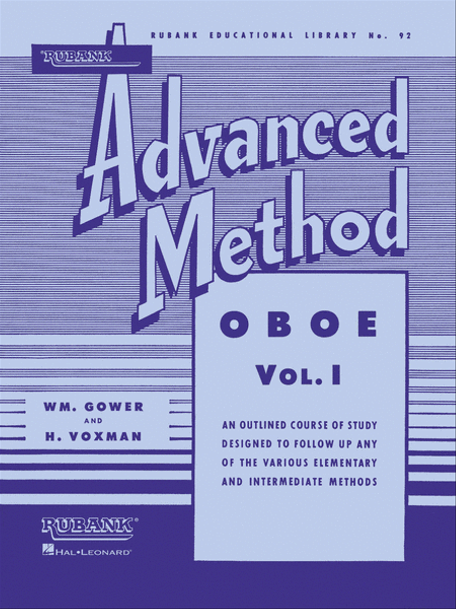 Rubank Advanced Method - Oboe Vol.1 by Himie Voxman Concert Band Methods - Sheet Music