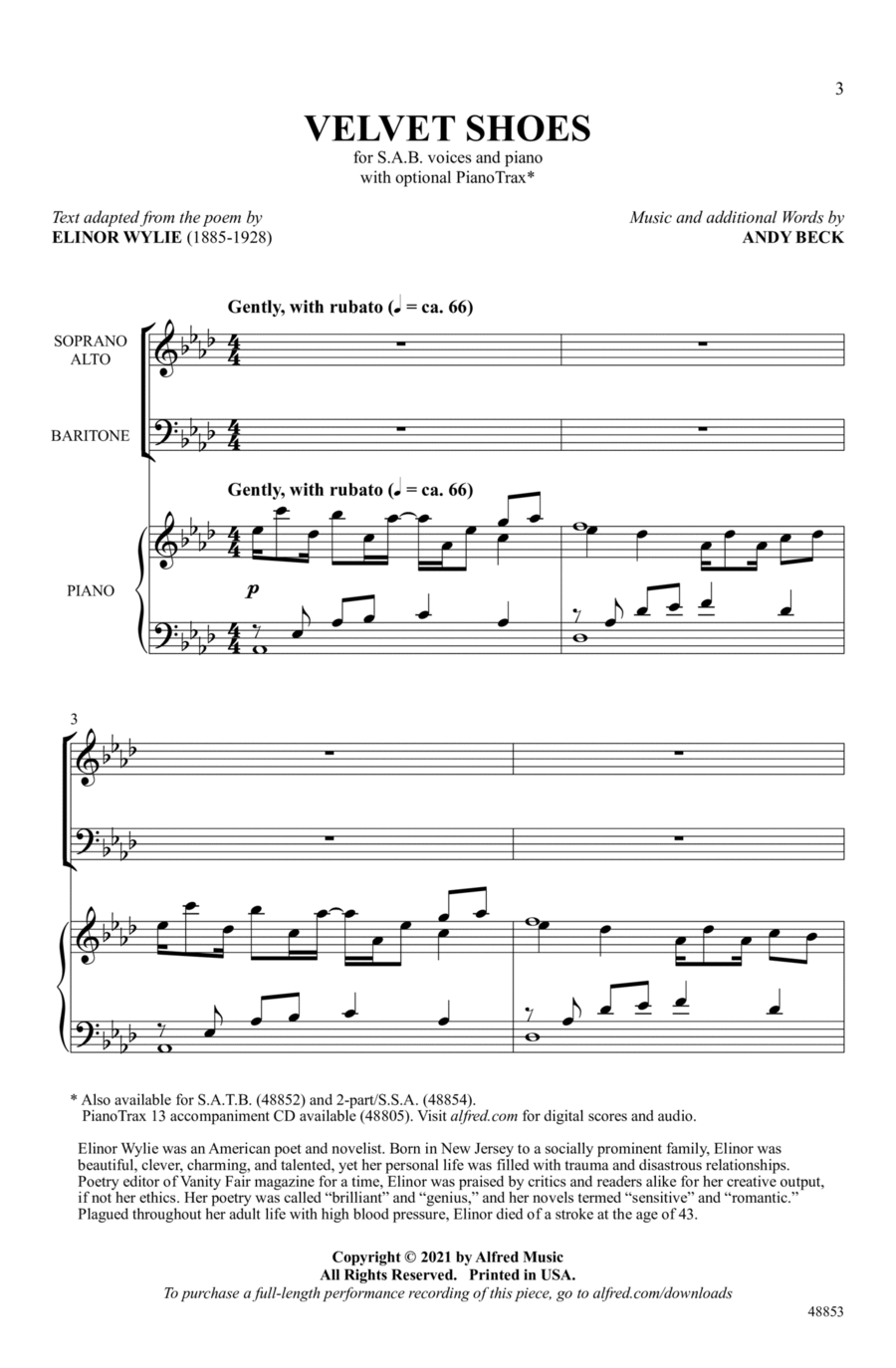 Velvet Shoes Choir scores gallery preview page 1