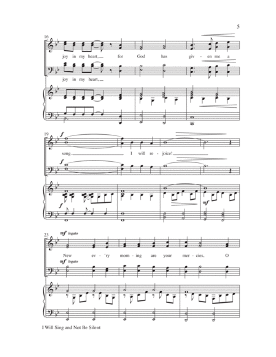 I Will Sing and Not Be Silent 4-Part scores gallery preview page 4