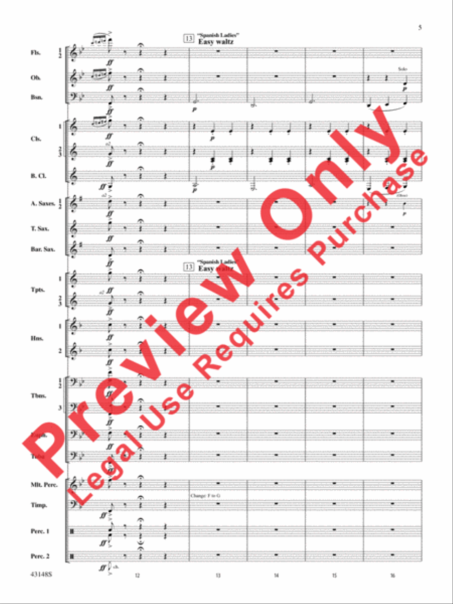 Of Sea and Song Concert Band scores gallery preview page 6