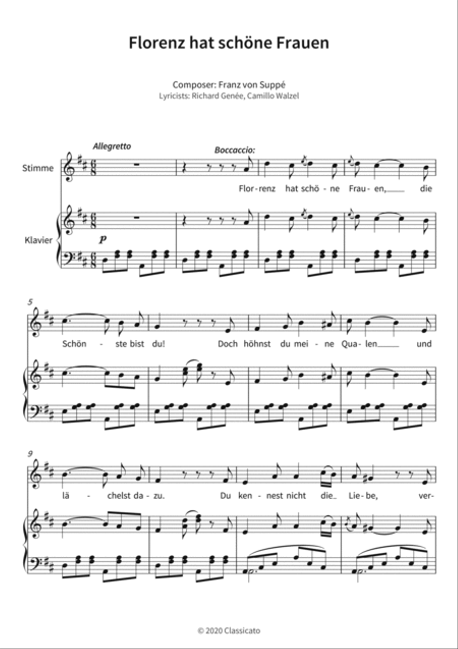 Florenz hat schone Frauen Piano, Vocal, Guitar scores gallery preview page 3