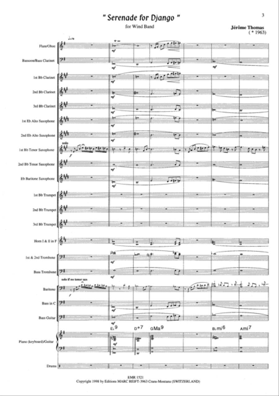 Serenade for Django Concert Band scores gallery preview page 4