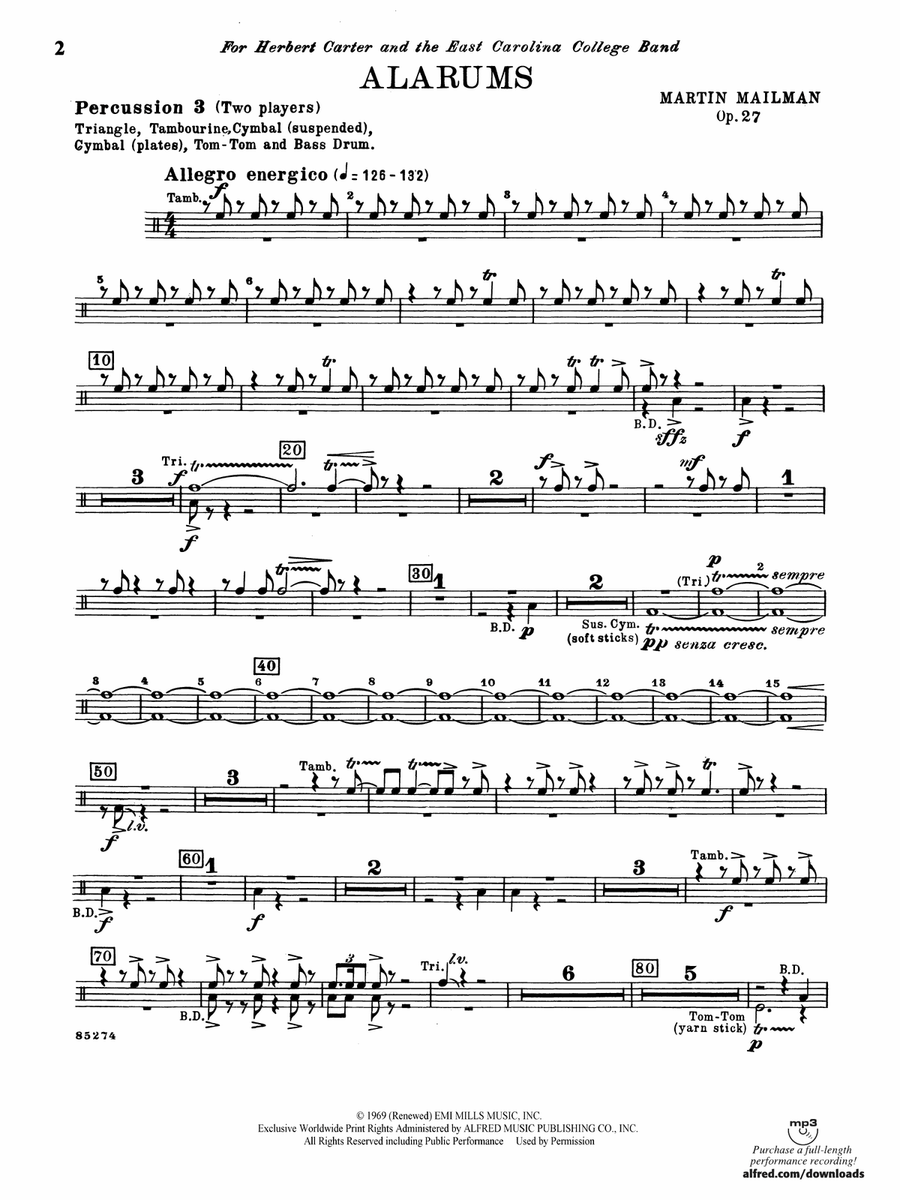 Alarums, Op. 27: 3rd Percussion