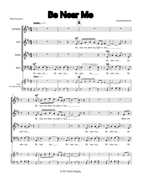 Be Near Me (SATB) image number null