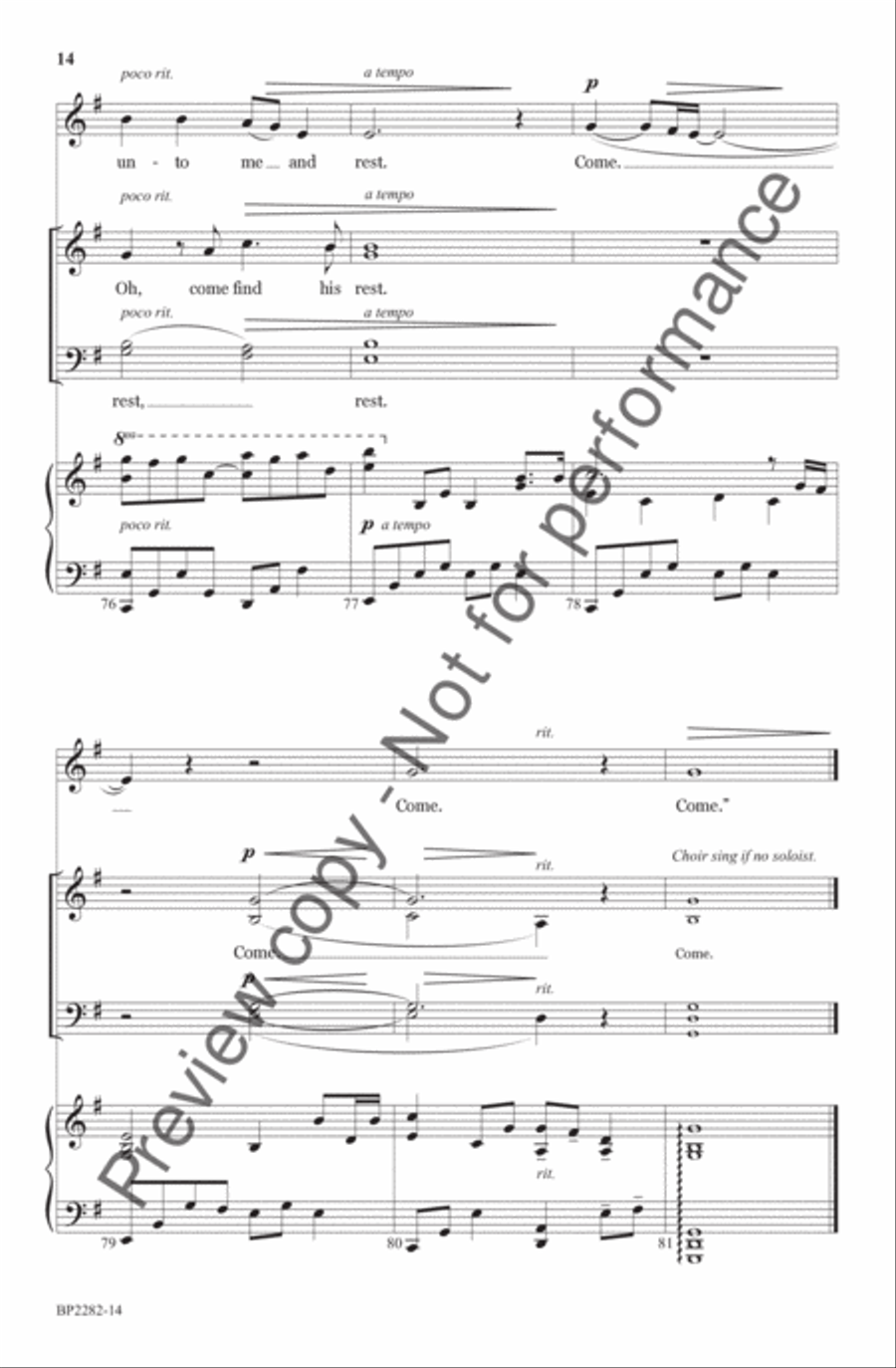 Come Find His Rest 4-Part scores gallery preview page 15