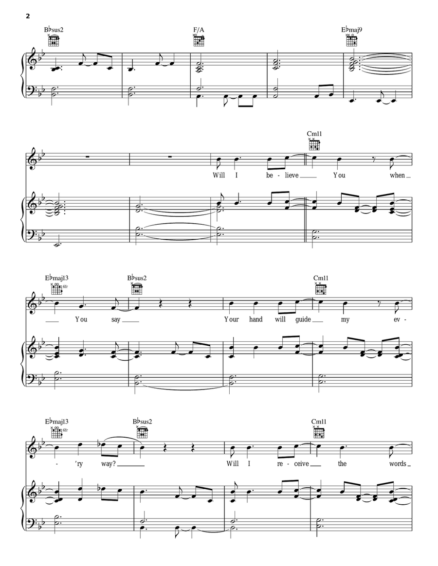 Walk By Faith Piano, Vocal, Guitar scores gallery preview page 2